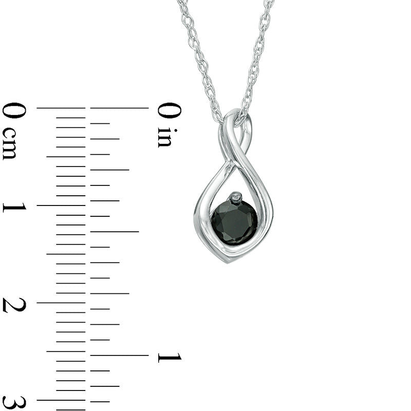 0.38 CT. Enhanced Black Natural Clarity Enhanced Solitaire Infinity Pendant in 10K White Gold