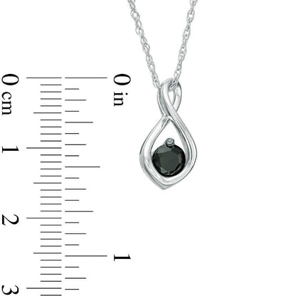 0.38 CT. Enhanced Black Natural Clarity Enhanced Solitaire Infinity Pendant in 10K White Gold