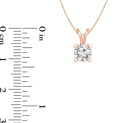 0.75 CT. Certified Natural Clarity Enhanced Solitaire Pendant in 14K Rose Gold (I/VS2)