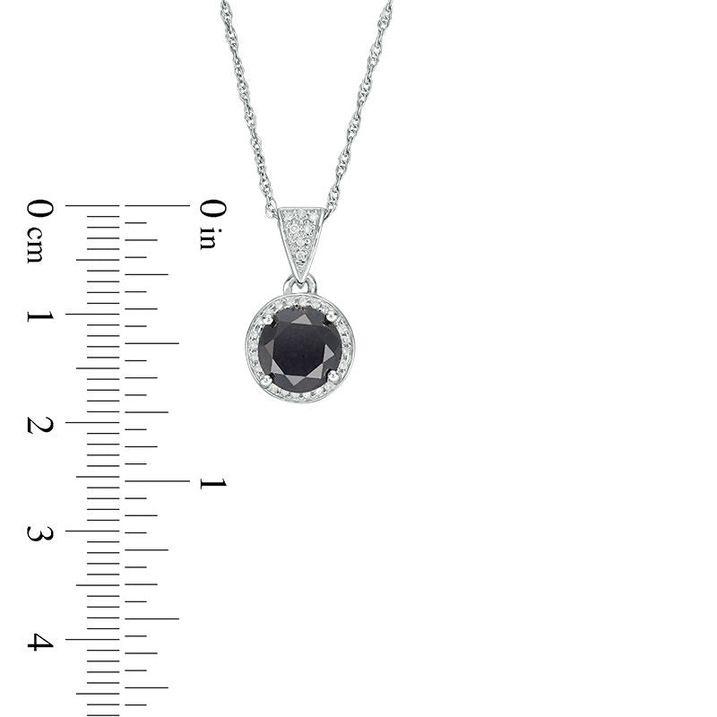 2 CT. T.W. Enhanced Black and White Natural Diamond Frame Pendant in Sterling Silver