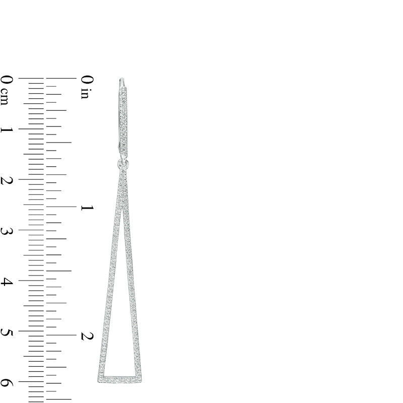 0.75 CT. T.W. Diamond Elongated Triangular Drop Earrings in Sterling Silver