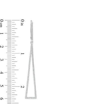 0.75 CT. T.W. Diamond Elongated Triangular Drop Earrings in Sterling Silver