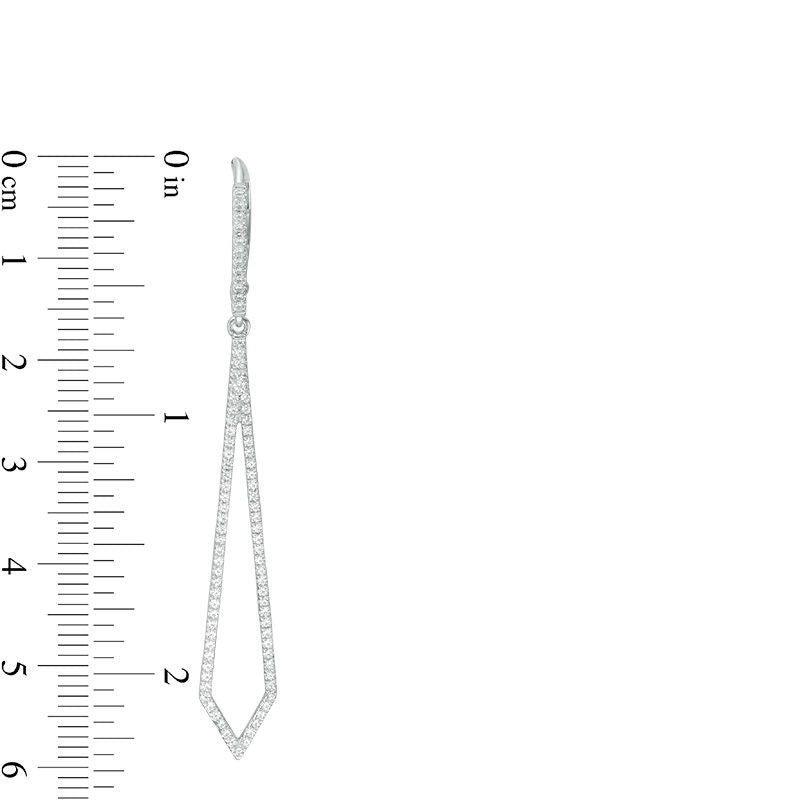 0.63 CT. T.W. Diamond Elongated Kite-Shaped Drop Earrings in Sterling Silver