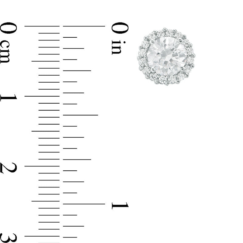 1 CT. T.W. Diamond Frame Stud Earrings in 14K White Gold