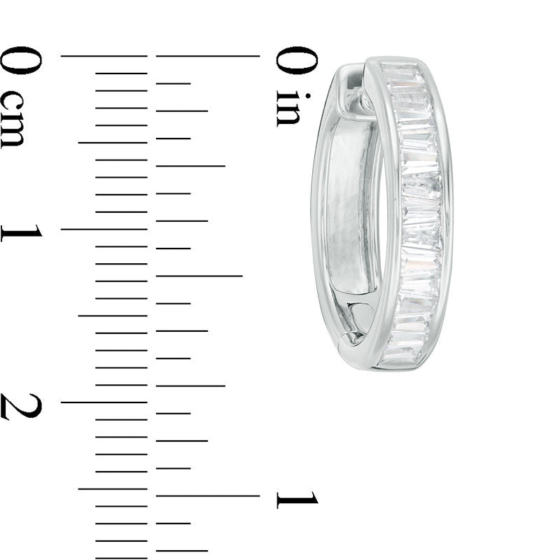 1.63 CT. T.W. Baguette Diamond Hoop Earrings in 14K White Gold