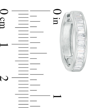 1.63 CT. T.W. Baguette Diamond Hoop Earrings in 14K White Gold
