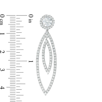 1 CT. T.W. Diamond Frame and Double Open Marquise Drop Earring Jackets in 14K White Gold