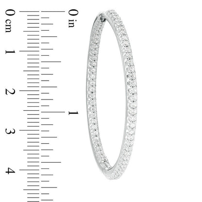 1.5 CT. T.W. Diamond Inside-Out Hoop Earrings in 14K White Gold
