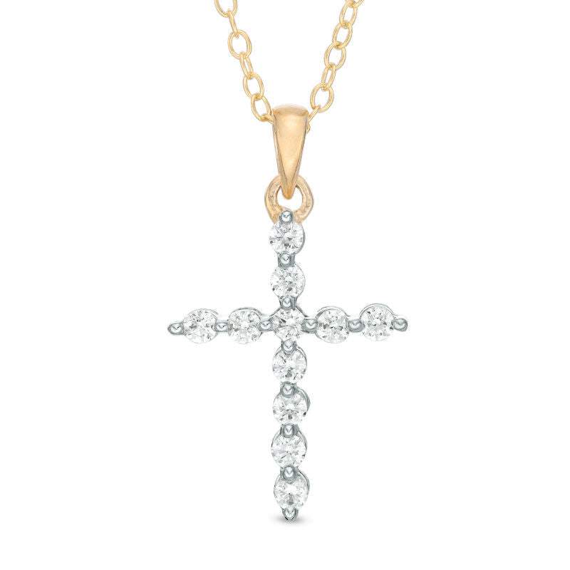 0.33 CT. T.W. Natural Diamond Cross Pendant in 14K Gold