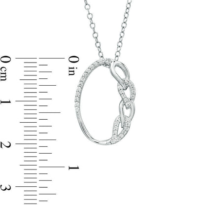 0.17 CT. T.W. Natural Diamond Oval Link Pendant in Sterling Silver