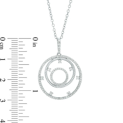 0.38 CT. T.W. Natural Diamond Triple Open Circle Pendant in Sterling Silver