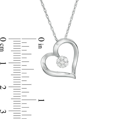 0.1 CT. T.W. Composite Natural Diamond Twist Heart Pendant in Sterling Silver