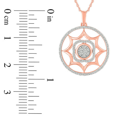 0.25 CT. T.W. Natural Diamond Cutout Medallion Pendant in 10K Rose Gold