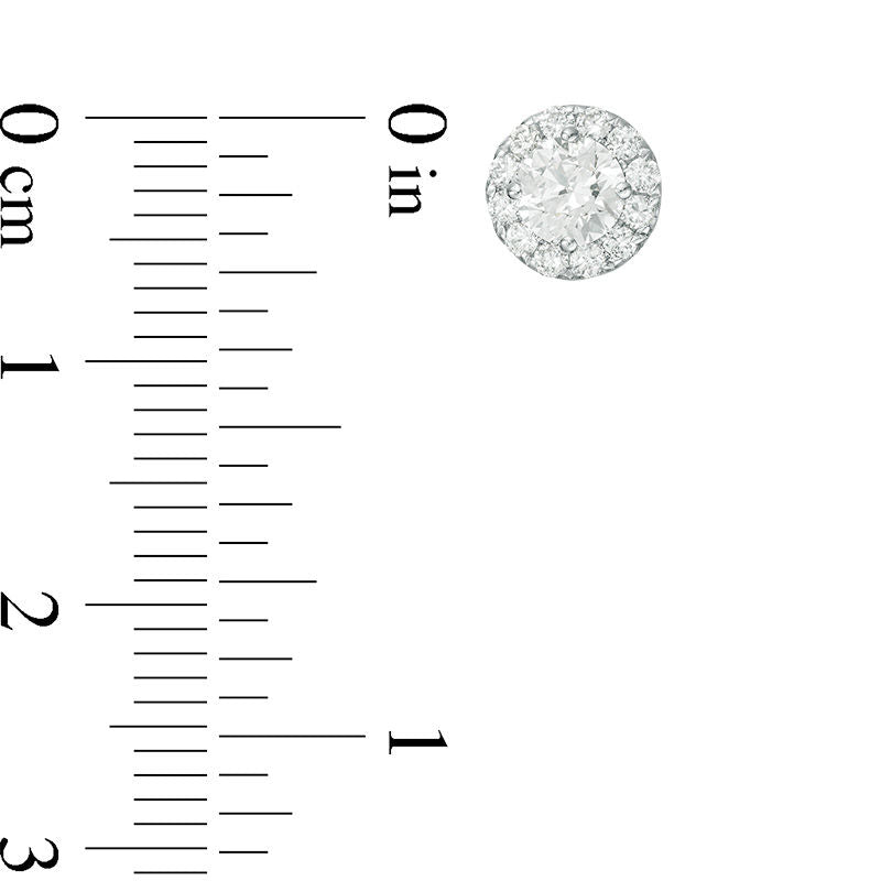 1 CT. T.W. Diamond Frame Stud Earrings in 14K White Gold