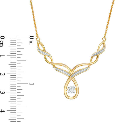 Unstoppable LoveÖ 0.17 CT. T.W. Natural Diamond Twist Necklace in 10K Yellow Gold - 16.5