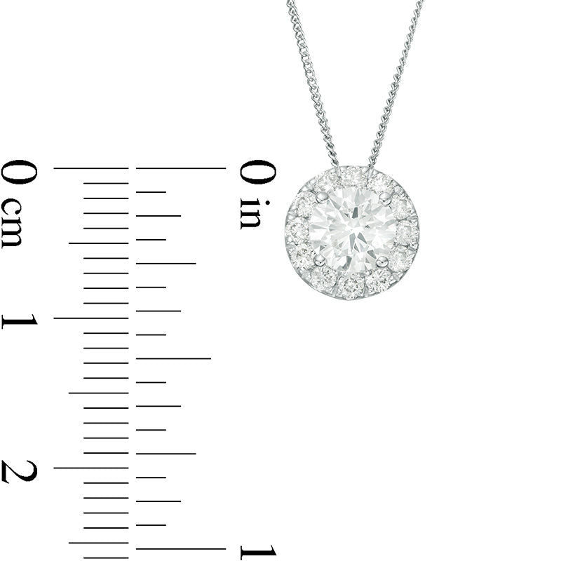 1 CT. T.W. Natural Diamond Frame Pendant in 14K White Gold