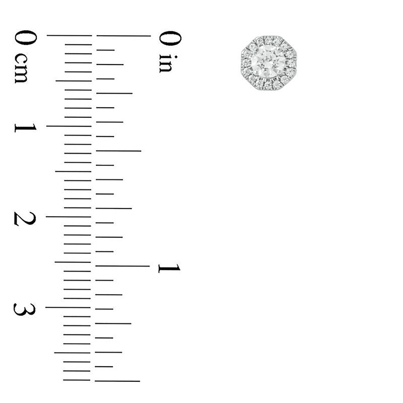 0.63 CT. T.W. Diamond Hexagonal Frame Earrings in 10K White Gold