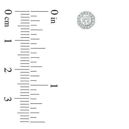 0.63 CT. T.W. Diamond Hexagonal Frame Earrings in 10K White Gold