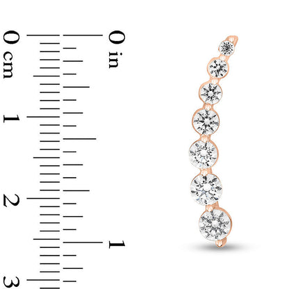 1.2 CT. T.W. Journey Diamond Crawler Earrings in 10K Rose Gold