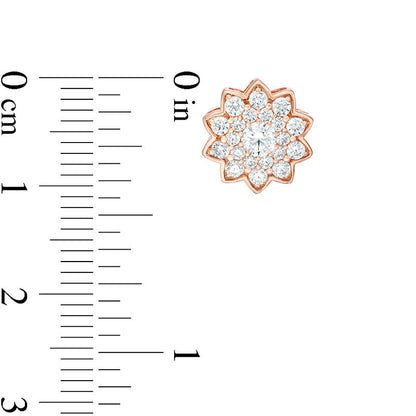 1 CT. T.W. Diamond Flower Stud Earrings in 10K Rose Gold