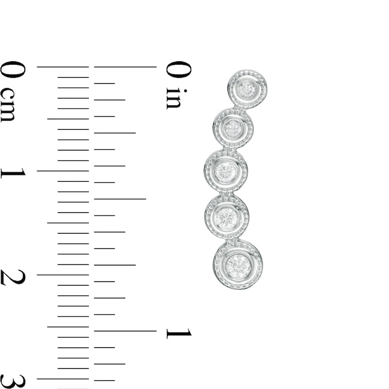 0.25 CT. T.W. Journey Diamond Crawler Vintage-Style Earrings in 10K White Gold