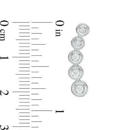 0.25 CT. T.W. Journey Diamond Crawler Vintage-Style Earrings in 10K White Gold