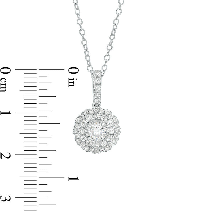 0.75 CT. T.W. Certified Natural Diamond Scallop Frame Pendant in 14K White Gold (I/I1)