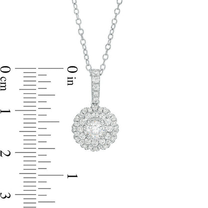 0.75 CT. T.W. Certified Natural Diamond Scallop Frame Pendant in 14K White Gold (I/I1)