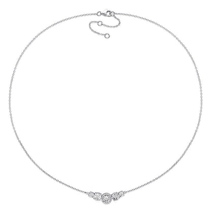 0.17 CT. T.W. Natural Diamond Curve Necklace in Sterling Silver - 17