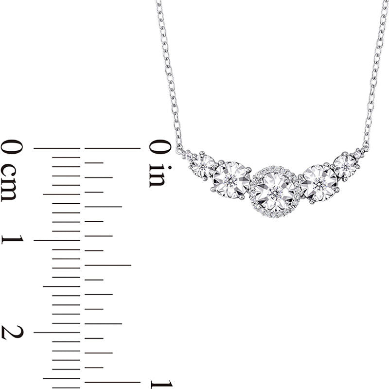 0.17 CT. T.W. Natural Diamond Curve Necklace in Sterling Silver - 17