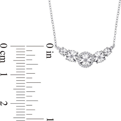 0.17 CT. T.W. Natural Diamond Curve Necklace in Sterling Silver - 17