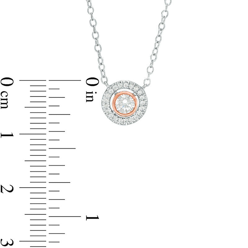 0.25 CT. T.W. Certified Natural Diamond Frame Necklace in 14K Two-Tone Gold (I/I1)