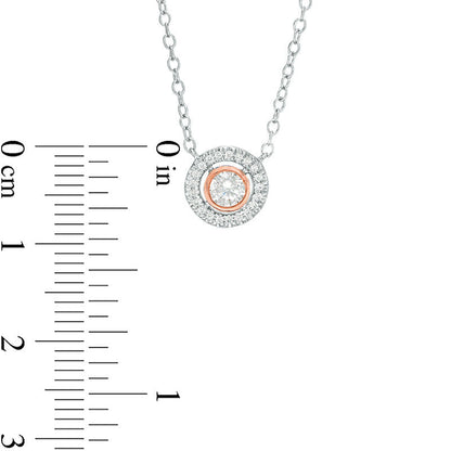 0.25 CT. T.W. Certified Natural Diamond Frame Necklace in 14K Two-Tone Gold (I/I1)