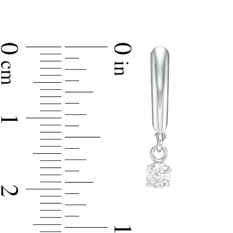 0.33 CT. T.W. Certified Diamond Solitaire Leverback Earrings in 14K White Gold (I/VS2)