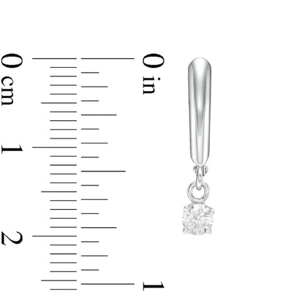 0.33 CT. T.W. Certified Diamond Solitaire Leverback Earrings in 14K White Gold (I/VS2)