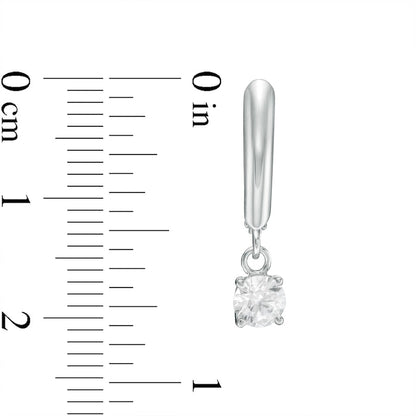 0.75 CT. T.W. Certified Diamond Solitaire Leverback Earrings in 14K White Gold (I/VS2)