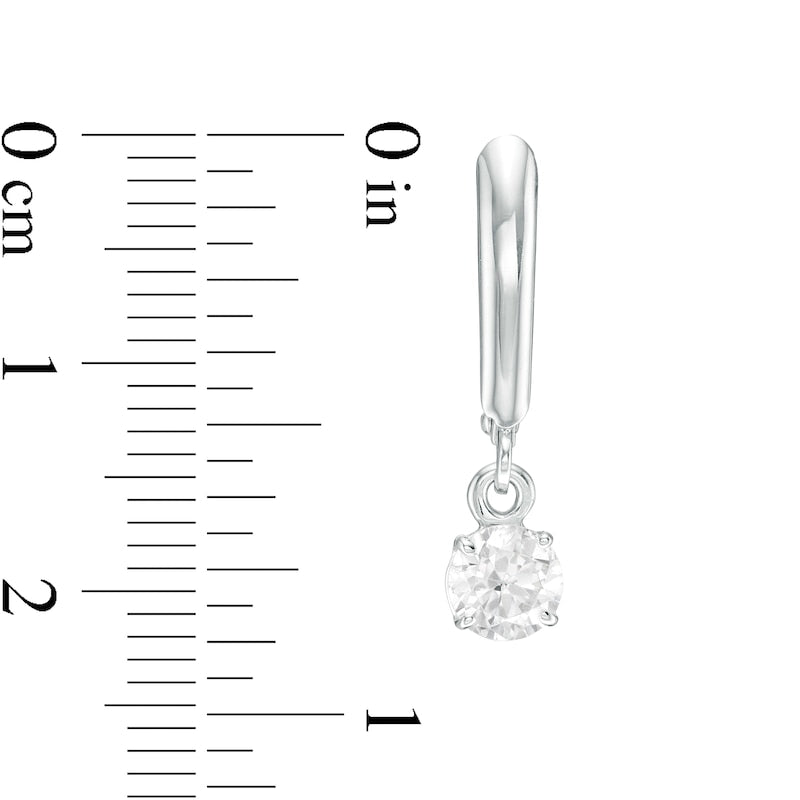 1 CT. T.W. Certified Diamond Solitaire Leverback Earrings in 14K White Gold (I/VS2)