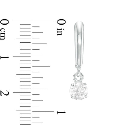 1 CT. T.W. Certified Diamond Solitaire Leverback Earrings in 14K White Gold (I/VS2)