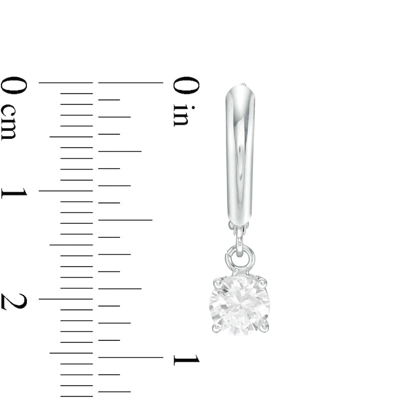 1.38 CT. T.W. Certified Diamond Solitaire Drop Earrings in 14K White Gold (I/VS2)