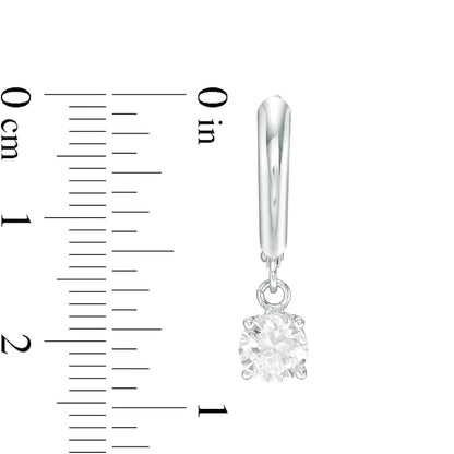 1.38 CT. T.W. Certified Diamond Solitaire Drop Earrings in 14K White Gold (I/VS2)