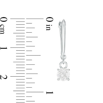0.75 CT. T.W. Certified Diamond Solitaire Drop Hoop Earrings in 14K White Gold (I/VS2)