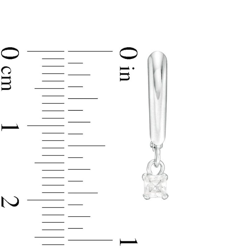 0.25 CT. T.W. Certified Princess-Cut Diamond Solitaire Leverback Earrings in 14K White Gold (I/VS2)