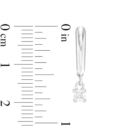 0.25 CT. T.W. Certified Princess-Cut Diamond Solitaire Leverback Earrings in 14K White Gold (I/VS2)