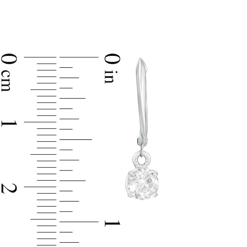 1 CT. T.W. Certified Diamond Solitaire Drop Hoop Earrings in 14K White Gold (I/VS2)