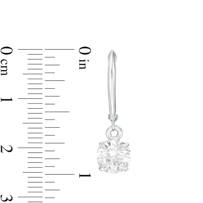 2 CT. T.W. Certified Diamond Solitaire Drop Hoop Earrings in 14K White Gold (I/VS2)