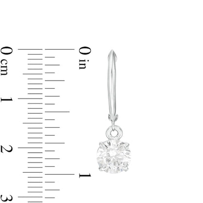 2 CT. T.W. Certified Diamond Solitaire Drop Hoop Earrings in 14K White Gold (I/VS2)