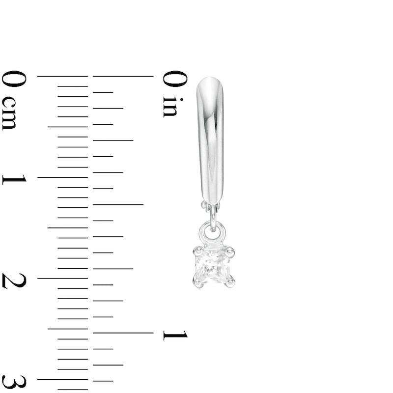 0.33 CT. T.W. Certified Princess-Cut Diamond Solitaire Leverback Earrings in 14K White Gold (I/VS2)