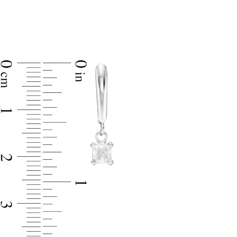 0.75 CT. T.W. Certified Princess-Cut Diamond Solitaire Leverback Earrings in 14K White Gold (I/VS2)