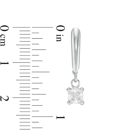 2 CT. T.W. Certified Princess-Cut Diamond Solitaire Leverback Earrings in 14K White Gold (I/VS2)