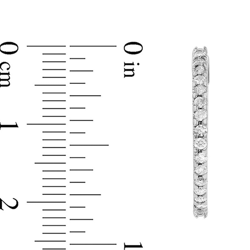 0.75 CT. T.W. Diamond Inside-Out Hoop Earrings in 14K White Gold